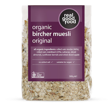 Real Good Food Muesli Bircher Organic (Bag) 500g