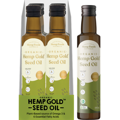 Hemp Foods Australia Organic Hemp Gold Seed Oil 6x250ml (Carton of 6)