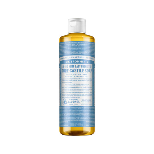 Dr Bronners Pure Castile Liquid Soap Baby Unscented 473ml