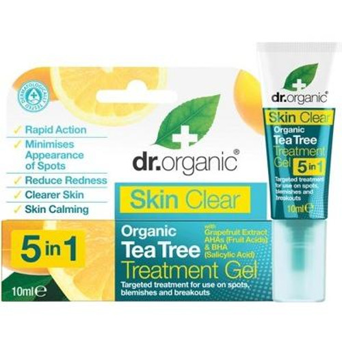 Dr Organic Treatment Gel Skin Clear Organic Tea Tree 10ml