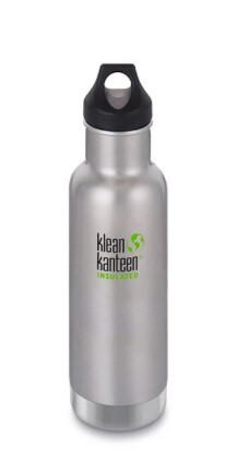 Klean Kanteen 592ml 20oz Insulated Drink Bottle Brushed Stainless Steel