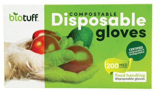 Biotuff Compostable Displayosable Gloves Medium 200