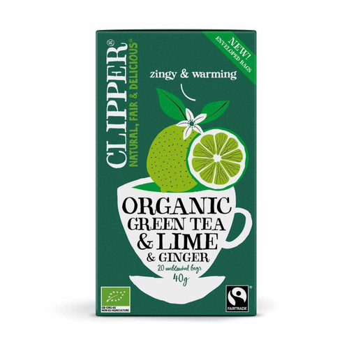 Clipper Green Tea Lime and Ginger x 20 Tea Bags x 4 Packs