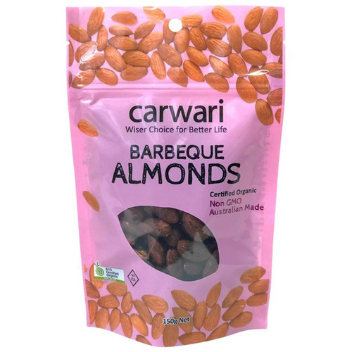 Carwari Organic Almonds Roasted BBQ 150g