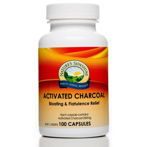 Natures Sunshine Activated Charcoal Natures Sunchine 100 Capsules