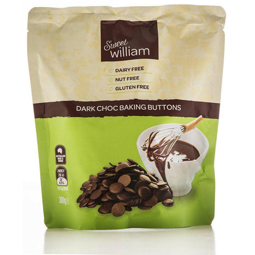 Sweet William Baking Buttons Dark Chocolate 300g x 5