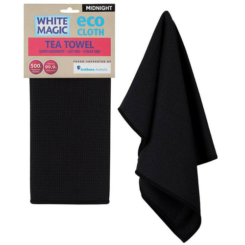 White Magic Eco Cloth Tea Towel Midnight 1 Packet x 6