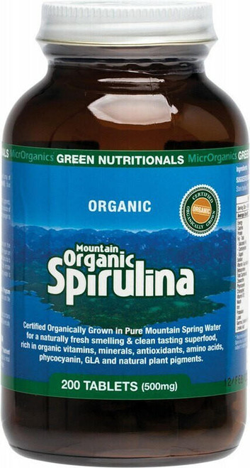 Green Nutritionals Mountain Organic Spirulina Tablets 500mg x 200