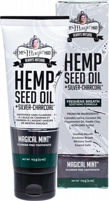 My Magic Mud Silver Charcoal Toothpaste With Hemp Seed Oil Magical Mint 113g