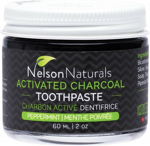 Nelson Naturals Inc Activated Charcoal Toothpaste Peppermint 93g