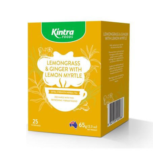 Kintra Foods Herbal Tea Bags Lemongrass and Ginger With Lemon Myrtle