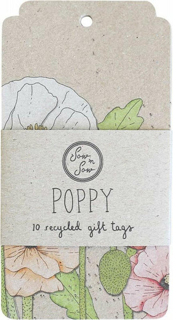 Sow N Sow Sow N Sow Recycled Gift Tags 10 Pack Poppy x 10