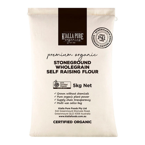 Kialla Pure Foods Organic Stoneground Wholegrain Self Raising Flour 5kg