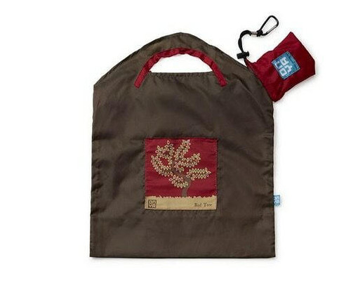 Onya Reusable Shopping Bag Olive Red Tree Small