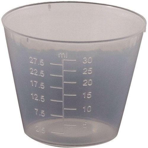 Disensary and Clinic Items Plastic 30ml Measuring Cup Single