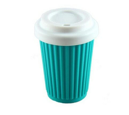 Onya Reusable Coffee Cup Aqua 355ml with lid