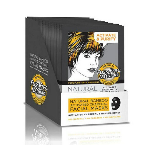 Essenzza Facial Mask Activated Charcoal and Manuka x 12 Display