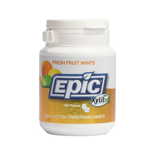 Epic Dental Epic Xylitol Dental Mints Fresh Fruit 180pc Tub