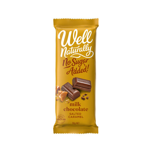 Well Naturally Well Nat NAS Block Chocolate Milk Salted Caramel 90g