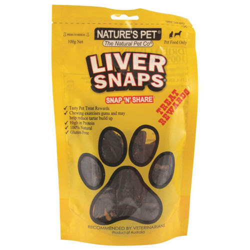 Natures Pet Liver Snaps 100g