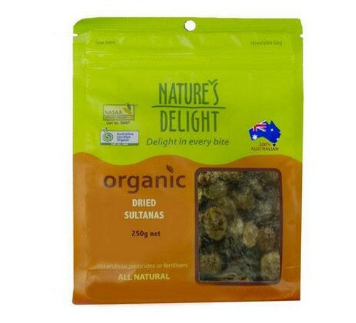 Natures Delight Organic Dried Sultanas 250g