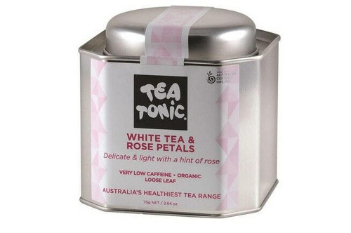 Tea Tonic Organic White Tea and Rose Petals Tea Tin 75g