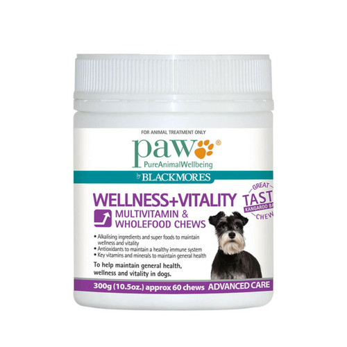 Paw By Blackmores Paw Wellness Plus Vitality Multivit Wholefood Chews 300g