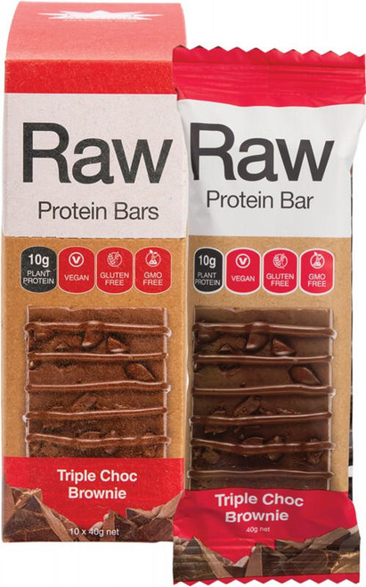 Amazonia Raw Protein Bar Triple Choc Brownie 10x40g