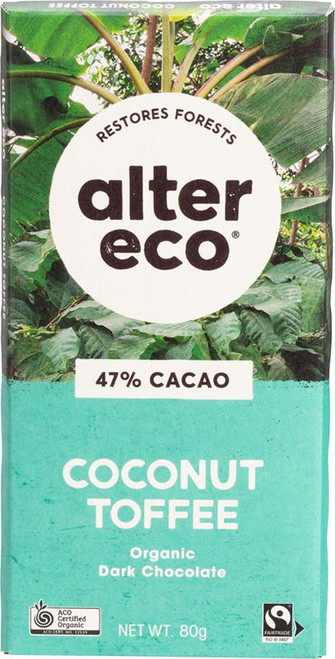  Alter Eco Chocolate (Organic) Dark Coconut Toffee 12x80g 