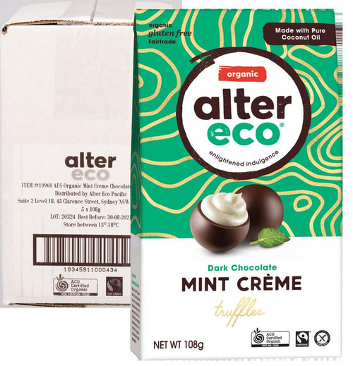  Alter Eco Chocolate (Organic) Dark Mint Creme Truffles 5x108g 