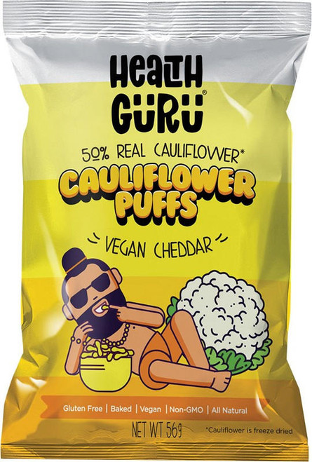  Health Guru Cauliflower Puffs Vegan Cheddar 12x56g 