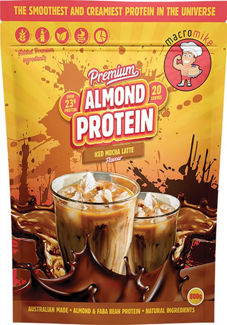  Macro Mike Premium Almond Protein Iced Mocha Latte 800g 