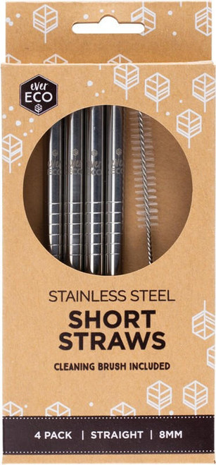 Ever Eco Stainless Steel Short Straws x 4