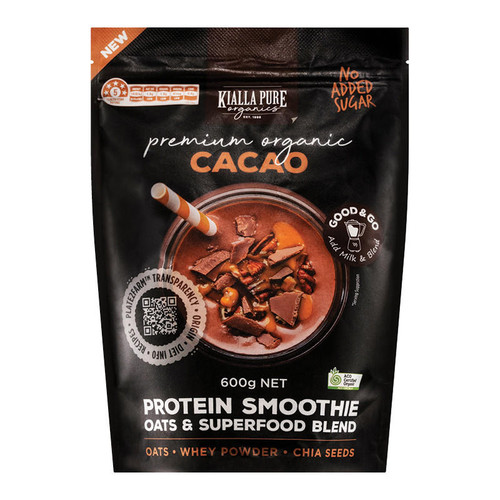 Kialla Pure Foods Organic Protein Smoothie Cacao 600g