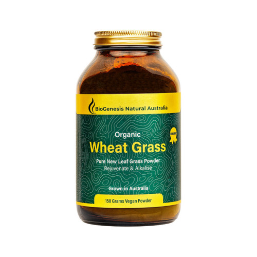 Biogenesis Natural Australia BioGenesis (Glass) Organic Wheat Grass Powder 150g 