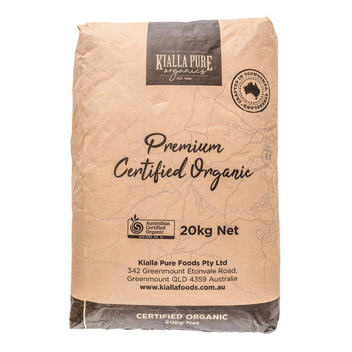  Kialla Pure Foods Organic Stoneground Wholegrain Self Raising Flour 20kg - ON SALE BB 02/12/23 