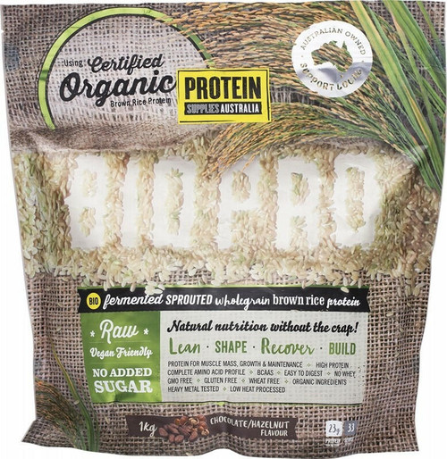 Protein Supplies Australia BioPro Chocolate Hazelnut Brown Rice Protein 1kg by Protein Supplies Australia