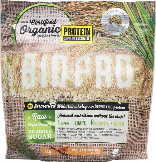 Protein Supplies Australia BioPro Vanilla Cinnamon Brown Rice Protein 1kg by Protein Supplies Australia
