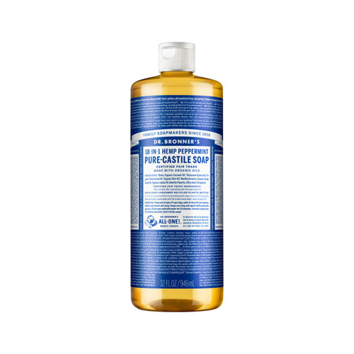 Dr Bronner Pure Castile Liquid Soap Peppermint 946ml