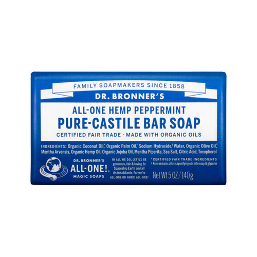 Dr Bronner Pure Castile Bar Soap Peppermint 140g