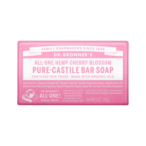 Dr Bronner Pure Castile Bar Soap Cherry Blossom 140g