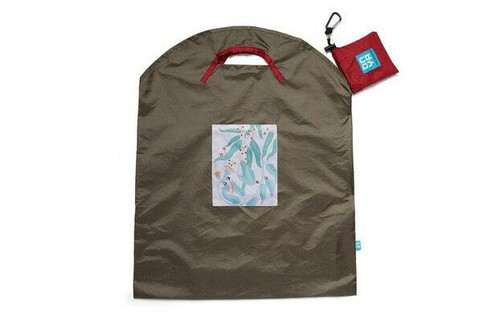 Shop Onya Reusable Shopping Bag Olive Light Leaves Large