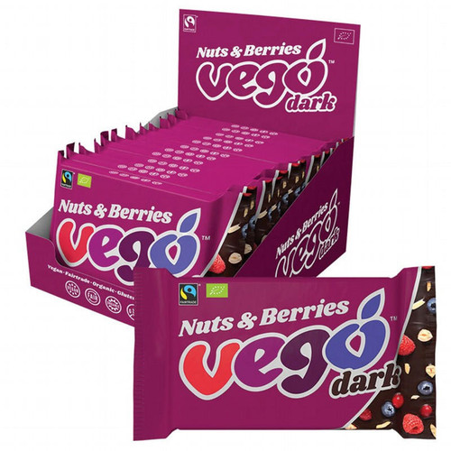 Vego Dark Chocolate Bar Nuts & Berries 12x85g Buy Organics Online