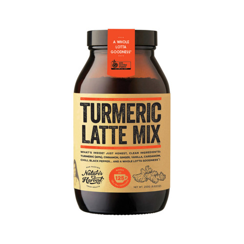 Nature's Harvest Turmeric Latte Mix Jar 250g Buy Organics Online