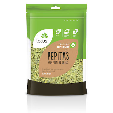 Packetin Shop Lotus Pum packetin Kernels (Pepitas) Organic 100g Online