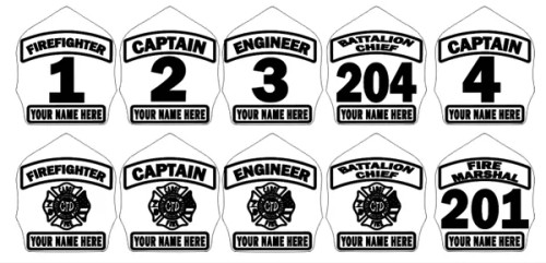 Shield shaped leather patch laser engraved with Department, Rank, Station number, Badge number or Maltese