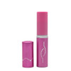 Pink Cheetah lipstick stun gun shown open and closed demonstrating compact concealed carry size.