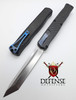 Heretic Knives Cleric II 2 Carbon Fiber Stonewash Tanto Magnacut w/ Blue Ti Button/Clip