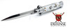 AKC Italian Switchblade Bayonet Automatic Knife 9" Stainless Blade Marble White Assembled Kit