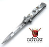 AKC Italian Switchblade Bayonet Automatic Knife 9" Stainless Blade Marble White Assembled Kit